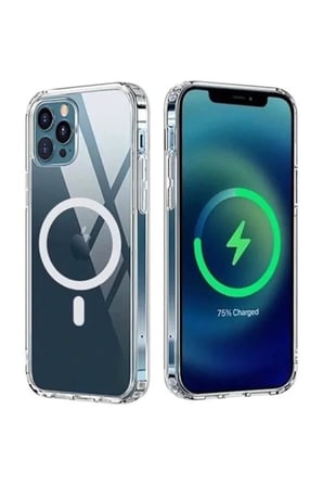 Tedar Iphone 13 Kılıf Kamera Lens Korumalı Magsafe Destekli Şeffaf Darbe Emici Sert Kapak Najmaddin