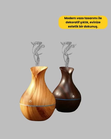 Hepsi 130ml Aromaterapi Difüzörü Hava Nemlendirici 7 Renk LED Işıklı Najmaddin