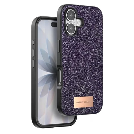 Sh Onegif Apple İphone 17 Bright Simli Kapak - Derin Mor Najmaddin
