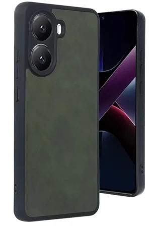 Sh Newface Xiaomi Poco X7 Pro Kılıf Aras Deri Kapak - Koyu Yeşil Najmaddin