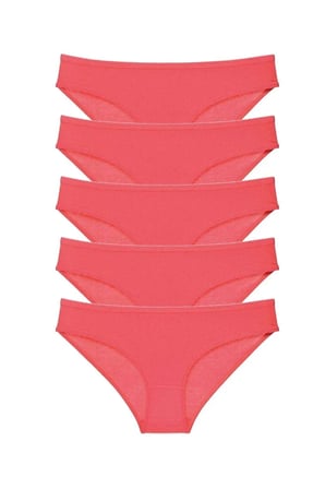 Tedar 5 adet Süper Eko Set Likralı Kadın Slip Külot Fuşya Najmaddin
