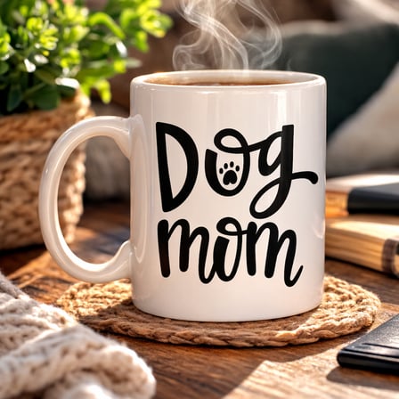 Bez Dog Mom Yazılı Porselen Kupa MODEL 180 – Köpek Severlere Özel Tasarım Kahve Kupası – Sevimli Pati Desenli Hediye Kupa Najmaddin