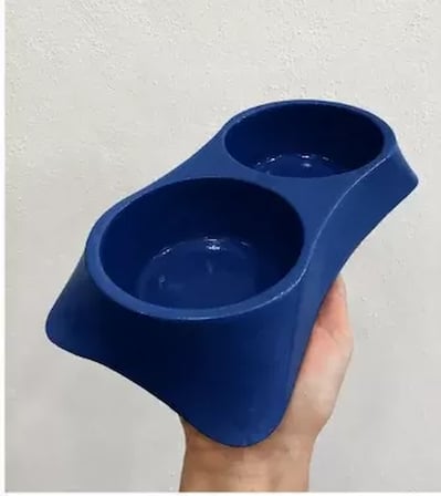 Sh İkili Model Beton Kedi Köpek Mama Ve Su Kabı (24cm × 12cm × 5cm) - Lacivert Najmaddin