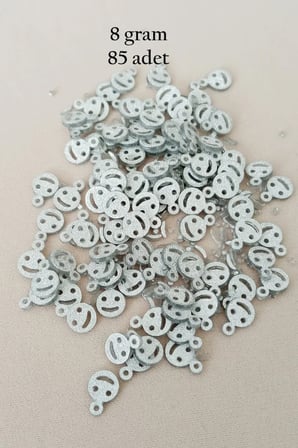 Tedar Oya Abiye Bileklik Kolye Pleksi Metalik Plastik Pul Gümüş Renk 8 gram 85 adet - BNC525 Najmaddin