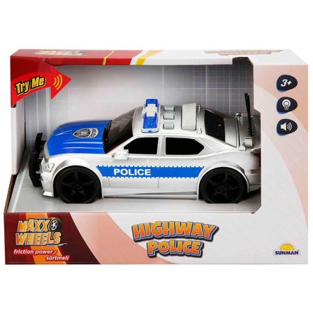 Mey Mey İthalat  1:20 Maxx Wheels Sesli ve Işıklı Polis Arabası 19 cm Najmaddin