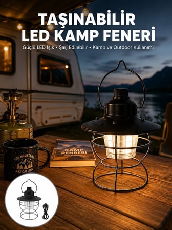 Karg 4 Fonksiyonlu Dekoratif Kamp Lambası – Tungsten Ampul, Usb Çıkışlı Yeni Nesil Najmaddin