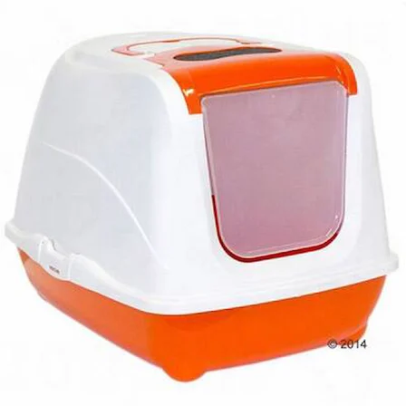Bez Flip Cat Kapalı Kedi Tuvaleti 50 Cm Turuncu Najmaddin