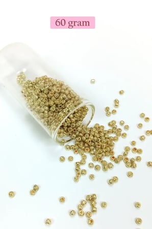 Tedar Dökme Cam Kum Boncuk (8/0) 3 mm - 60 Gram - Altın Rengi - BNC185 Najmaddin