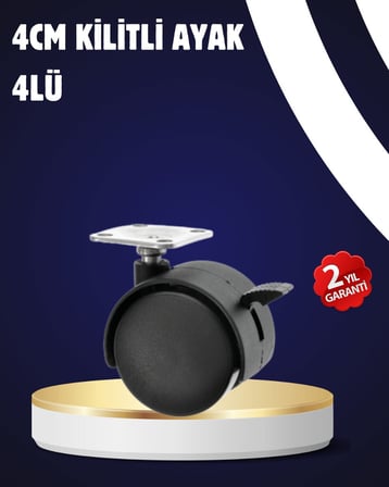 Hepsi 4’lü Kilitli Tekerlek Ayak 4 cm Sessiz ve Dayanıklı Najmaddin