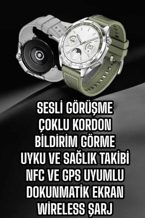 Hepsi Akıllı Saat Sesli Görüşme Uyku ve Sağlık Takibi NFC Uyumlu Najmaddin