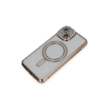 Bez iPhone 13 Kılıf Joke Simli Magneticsafe Kılıf - Gold Najmaddin