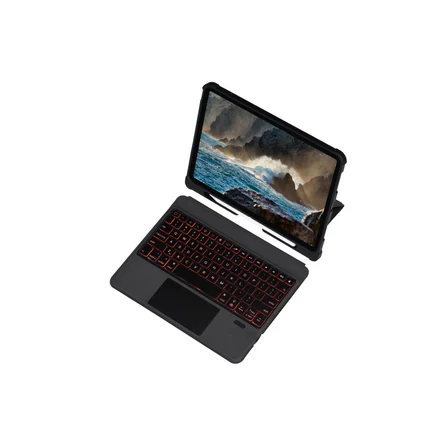 Bez T5209D iPad Pro 12.9 (2021) Kılıf İnter Ledli Klavyeli Tablet Kılıfı - Siyah Najmaddin