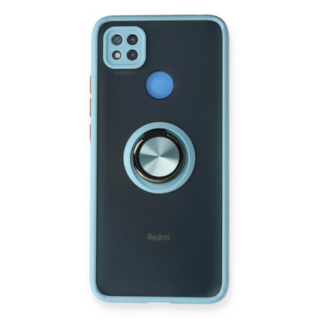 Bez Redmi 9C Kılıf Montreal Yüzüklü Silikon Kapak - Buz Mavi Najmaddin