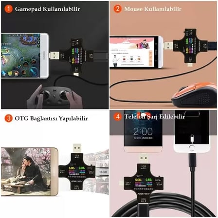 Sh Powermaster Pm-26611 Usb Tester Voltmetre Ampermetre Akım Göstergesi Multimetre Test Cihazı Otg Destekli Najmaddin