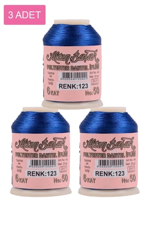 Tedar 3 Adet Altınbaşak Oya ve Dantel İpi 20 gr - Royaleks - No: 123 Najmaddin