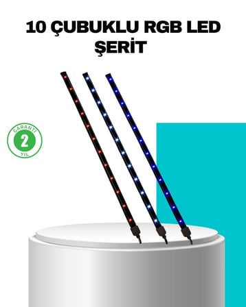 Hepsi LED Meteor Yağmur Işığı 10 Adet Çubuk Kayan Yıldız Efektli Najmaddin