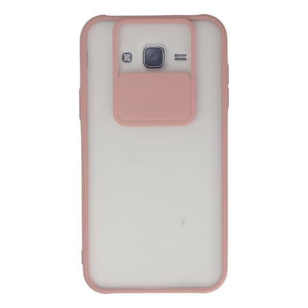 Bez Galaxy J7 Kılıf Palm Buzlu Kamera Sürgülü Silikon - Pembe Najmaddin