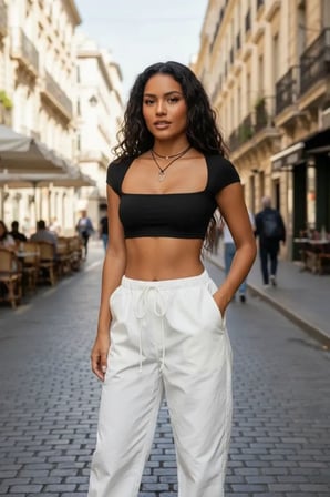 Beru Kadın Siyah Modern Fit Sırt Dekolteli Boyundan Bağlamalı Yarım Kol Crop Top Bluz Najmaddin