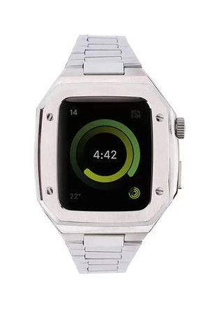Mark Newface Apple Watch 45mm Metal Petek Kasalı Kordon - Gümüş Najmaddin