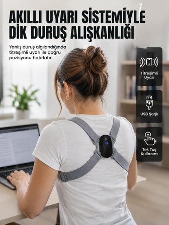 Karg Akıllı Dik Duruş Düzeltici Titreşim Uyarılı Şarjlı Destek Cihazı Najmaddin