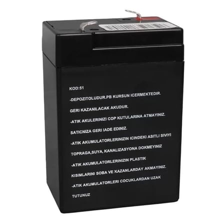 Sh Energy Mustang 6 Volt 4 Amper Kuru Işıldak Aküsü (70x48x101 Mm) Najmaddin