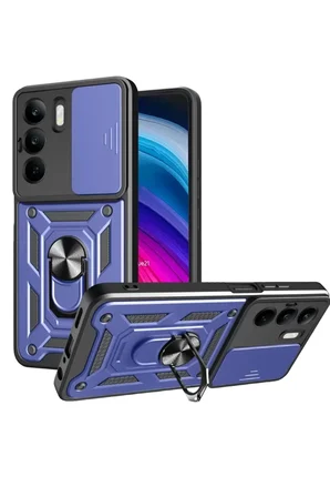 Sh Newface Realme C75 4g Kılıf Pars Lens Yüzüklü Silikon - Lacivert Najmaddin
