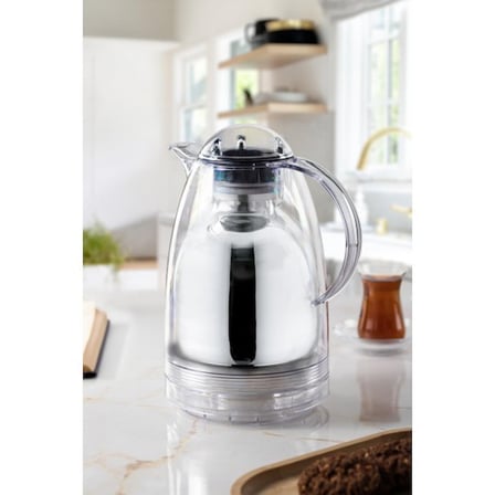 Bez 1.5 LT Isı Yalıtımlı Çay Ve Soğuk Su Termosu Şeffaf (12 Saat Sıcak Tutar& İçi Camdır) Najmaddin
