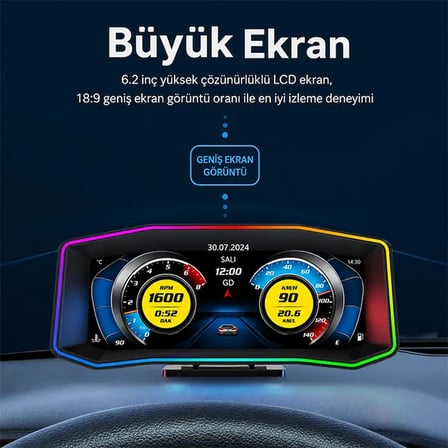 Hepsi Ally P4 OBD2 + GPS Head Up Display HUD Dijital Hız Göstergesi-(5775) Najmaddin