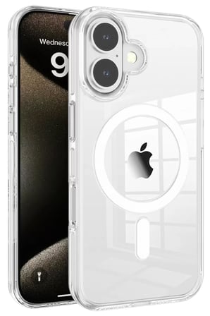 Bez iPhone 16 Gleam PC Sert Magsafe Kılıf - Şeffaf Najmaddin