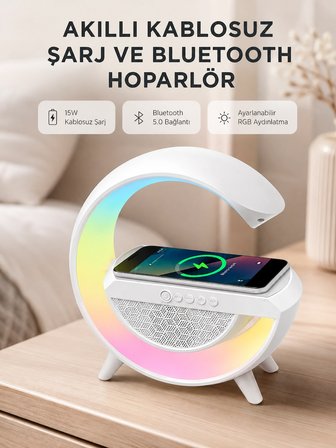 Karg Kablosuz Şarjlı Bluetooth Hoparlör Ve Gece Lambası – Nfc, Fm Radyo, Rgb Işık Najmaddin