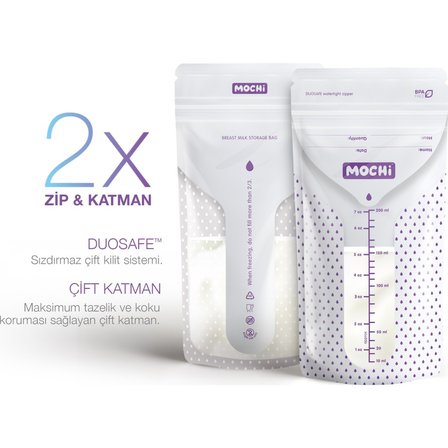 Ticaret Mochi Anne Sütü Saklama Poşeti 50 Adet 200ml Najmaddin