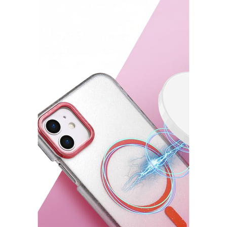 Bez iPhone 12 Glossy Magsafe Kapak - Pembe Najmaddin