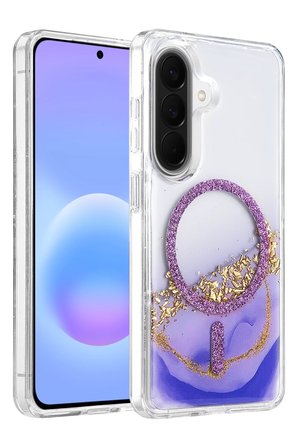 Mey Mey İthalat  Samsung Galaxy A57 5G Lotus Simli Magsafe Kapak - Mor Najmaddin