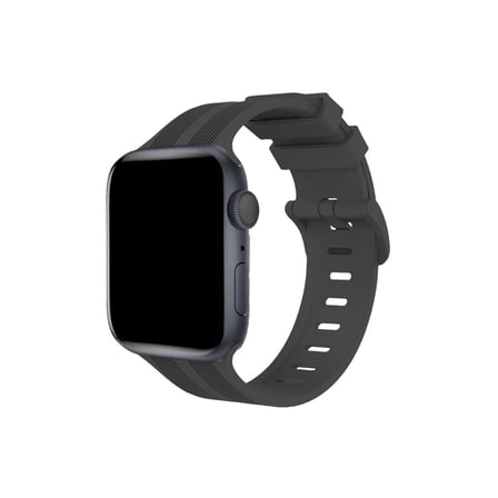 Bez Watch 38mm KR408 Çizgili Silikon Kordon - Koyu Gri Najmaddin
