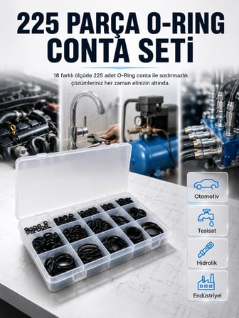 Mey Mey İthalat 18 Ölçü O-Ring Conta Seti Otomotiv, Tesisat ve Hidrolik İçin Kauçuk Conta Kiti Najmaddin