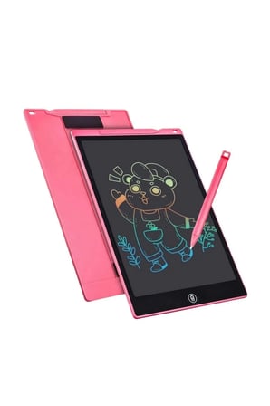 Karg 12 Inc Renkli Lcd Grafik Dijital Kalemli Çizim Tableti Yazı Tahta Not Yazma Eğitim Tableti Pembe Najmaddin