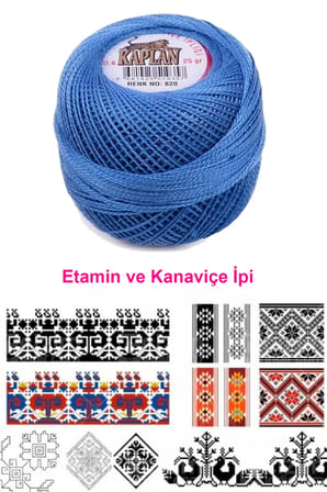 Tedar Kaplan Etamin Ve Kanaviçe İpi 8 No Kod/Renk: 820 - Royaleks Najmaddin
