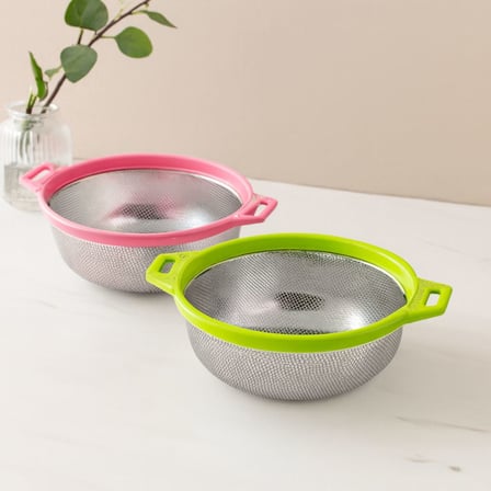 Tedar 21 cm Kulplu Metal Süzgeç - Çelik Sepet Najmaddin