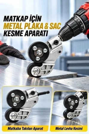Karg Matkap Ucuna Takılabilen Metal Sac Kesme Aparatı Şarjlı Ve Elektrikli Matkap Uyumlu Pratik Kesim Aleti Najmaddin