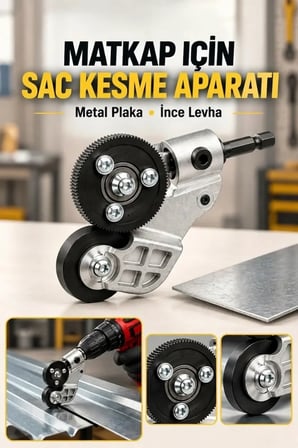 Karg Matkap Ucuna Takılabilen Metal Sac Kesme Aparatı Şarjlı Ve Elektrikli Matkap Uyumlu Pratik Kesim Aleti Najmaddin