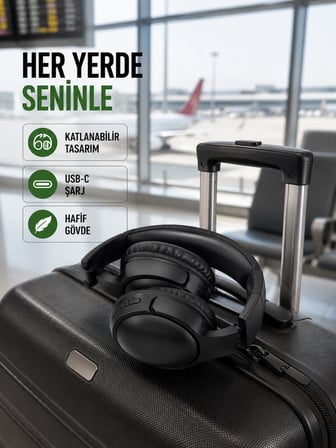 Karg Katlanabilir Usb-c Şarjlı Bluetooth Kulaklık Najmaddin