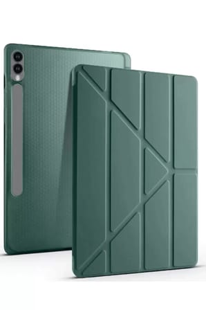 Sh Newface Samsung Galaxy X610 Tab S9 Fe Plus 12.4 Kılıf Kalemlikli Mars Tablet Kılıfı - Koyu Yeşil Najmaddin