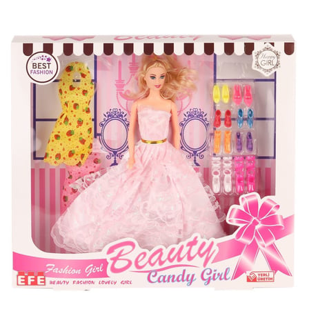Ticaret 207 Ayakkabı Setli Candy Girl Bebek -Toys Najmaddin