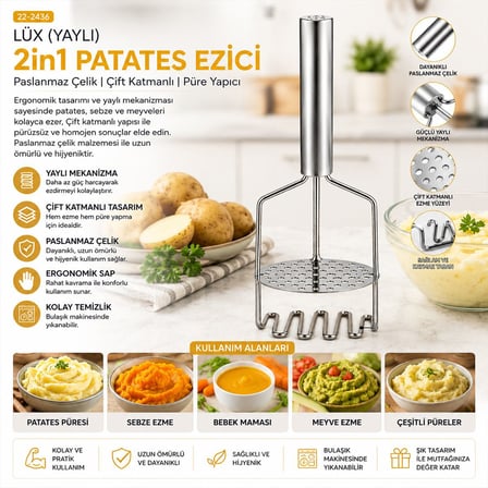 Tedar Yaylı 2-in-1 Patates Ezici Najmaddin