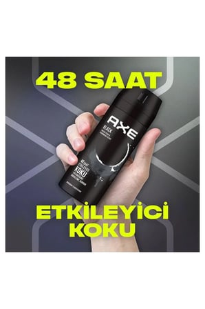 Tedar 2 Adet Axe Erkek Deodorant & Bodyspray Black 48 Saat Etkileyici Koku Vücut Spreyi 150 ml Najmaddin