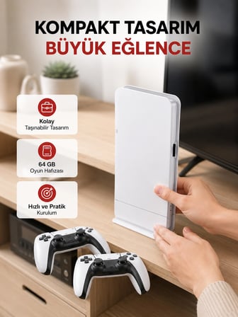 Karg Hdmı Çıkışlı Kablosuz 2 Kollu 4k Retro Oyun Kutusu Najmaddin