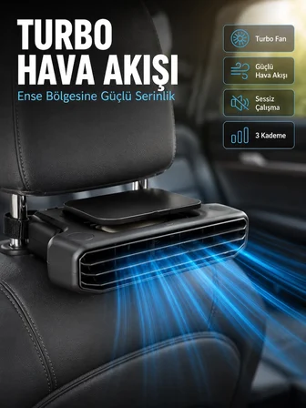 Karg Aroma Hazneli Araç Koltuk Başlığı Fanı 5 Kademeli Güçlü Hava Akışı Sunan Soğutucu Najmaddin
