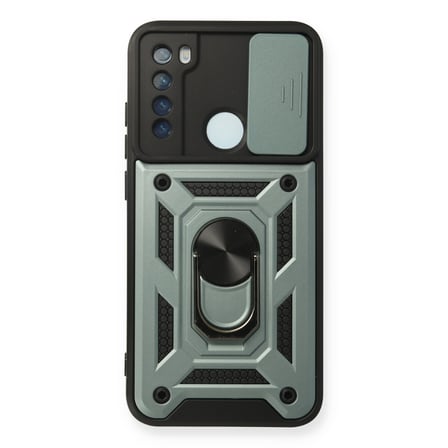 Bez Redmi Note 8 Kılıf Pars Lens Yüzüklü Silikon - Yeşil Najmaddin