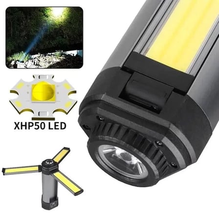 Sh Powermaster Pm-24565 25 Watt Usb - Type-c Girişli P50 Ve Cob Ledli 2 Kanatlı Kollu Çalışma Lambası Najmaddin