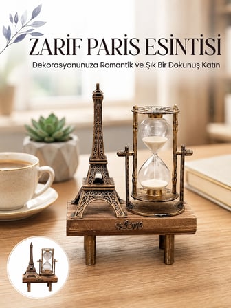 Mey Mey İthalat Paris Eyfel Kulesi Hediyelik Eyfel Retro Kum Saati Dekoratif Eşya Yeni Nesil Najmaddin